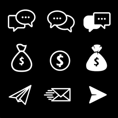 Premium Vector | Set of black and white web icons. website icon vector ...