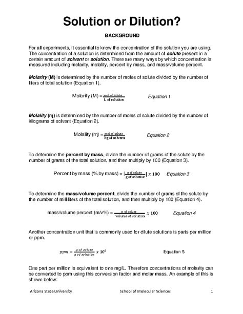 Titration and Dilution Lab-101-2 - Solution or Dilution? BACKGROUND For ...