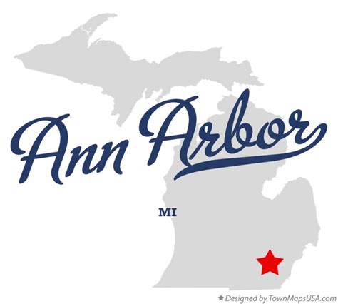 Map of Ann Arbor, MI, Michigan