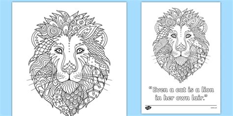 Lion Quote Mindfulness Coloring Poster (Teacher-Made)