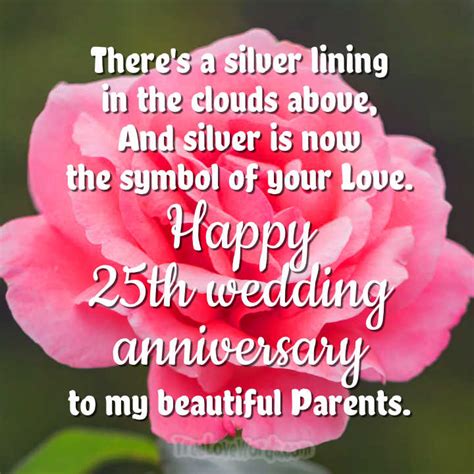 25th Wedding Anniversary Wishes For Parents - Silver Jubilee Celebration