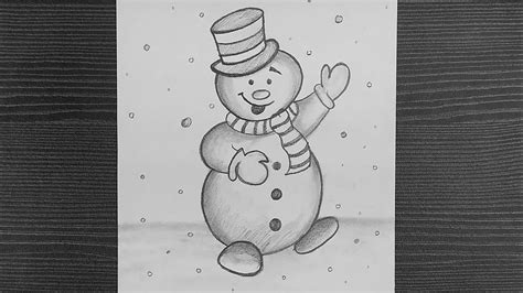 Snowman Pencil Drawing