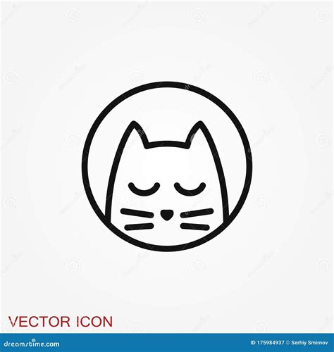 Kitty Vector Icon. Cat Symbol Isolated on Background Stock Illustration ...