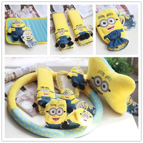 Minions Car Interior Decoration Accessories Short Plush Cartoon ...