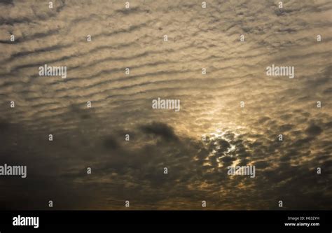 Winter sky with layered clouds Stock Photo - Alamy