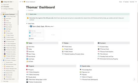 Build a Personal Dashboard in Notion (Free Template)