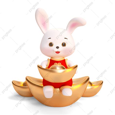 Chinese New Year Yuanbao Rabbit, Chinese New Year, Rabbit, Ingots PNG ...