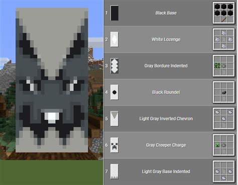 Grey Wolf banner | Minecraft banner designs, Minecraft banners ...