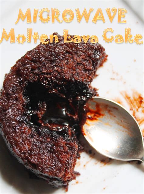 Microwave Eggless Molten Lava Cake Recipe / 1 Min Lava Cake Recipe ...