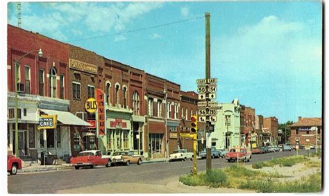 Postcard Dodge City Kansas Downtown Street Scene Vintage Cars 1950s ...