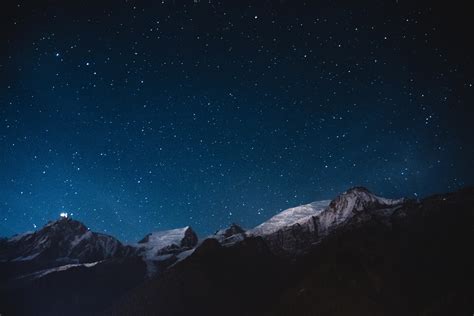 wallpaper starry sky, mountains, night HD : Widescreen : High ...