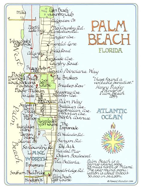 Palm Beach Florida Map | Etsy