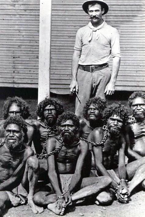 Australian Aborigines in chains at Wyndham prison, 1902 - Rare ...