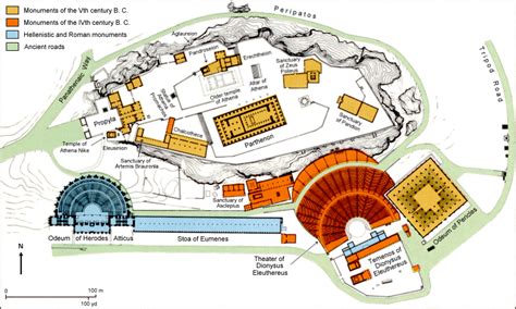 Map of the Acropolis of Athens