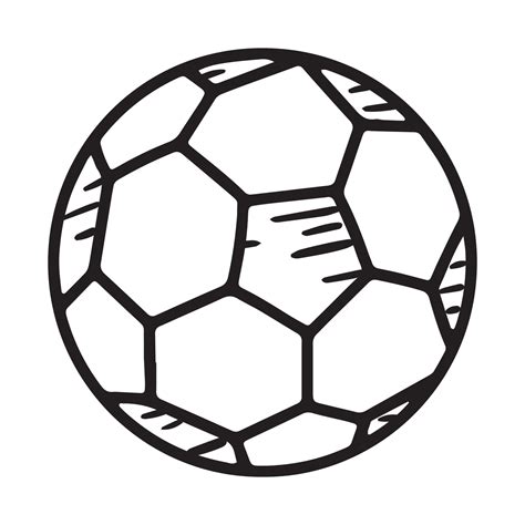 Football soccer ball linear vector icon in doodle sketch style 6601633 ...