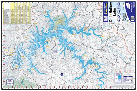 Dale Hollow Lake Map, CNC Engraved Lake Map, Tennessee Lake Map ...