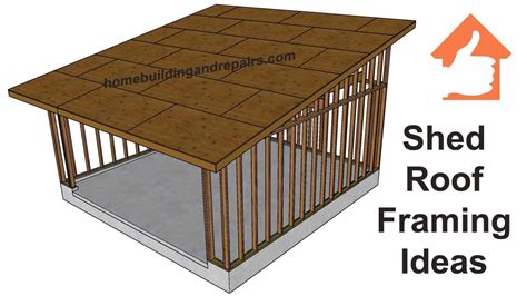 Conventional Shed Roof Framing Design for Two-Car Garage With 4:12 ...