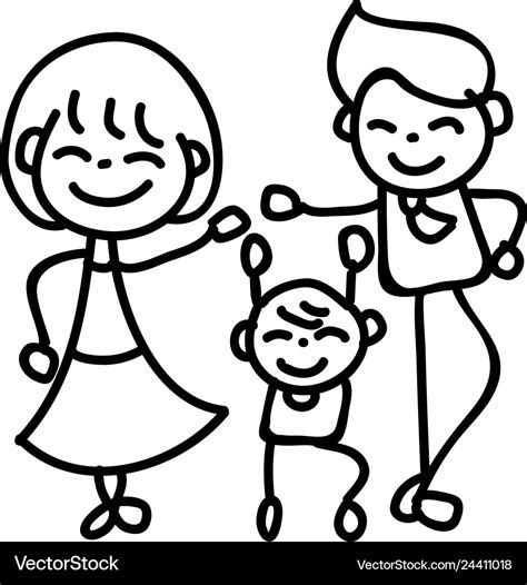 Happy Family Easy Drawing - Dengesizgibisanki