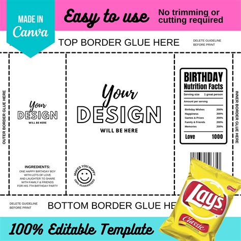 Chip Bag Template Blank Template Potato Chip Bag | ubicaciondepersonas ...