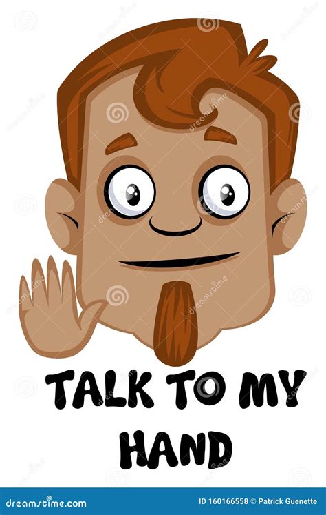 Human Emoji with Talk To My Hand Expression, Illustration, Vector Stock ...