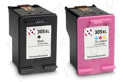 305 XL Black and Colour Remanufactured Ink Cartridge For HP Deskjet ...