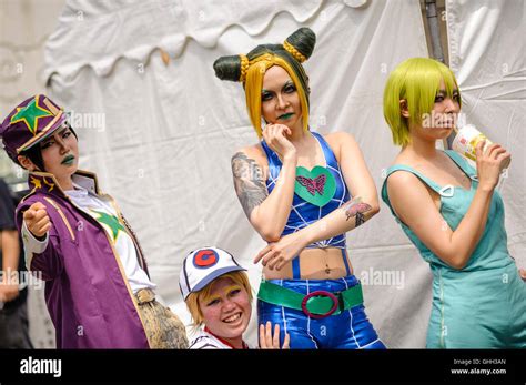 AUGUST 7, 2016 - Cosplayers pose for photographs during the World ...