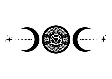 triple Luna religioso wiccan signo. wicca triquetra logo neopaganismo ...