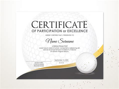 EDITABLE Golf Certificate Template Sport Certificate Award | Etsy in ...