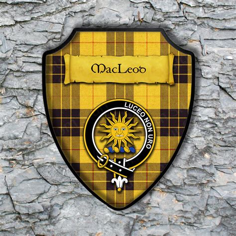 MacLeod Sun Badge Shield Plaque with Scottish Clan Coat of Arms Badge ...