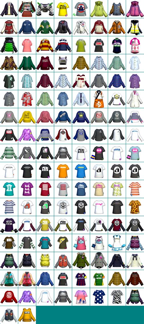 The Spriters Resource - Full Sheet View - Splatoon - Clothing Icons ...