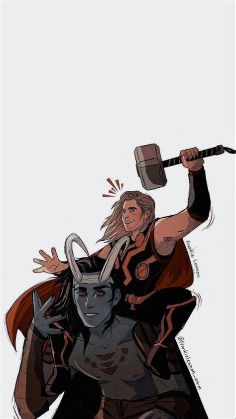 Thor and Loki wallpaper (fan art is not mine credit to the creator ...