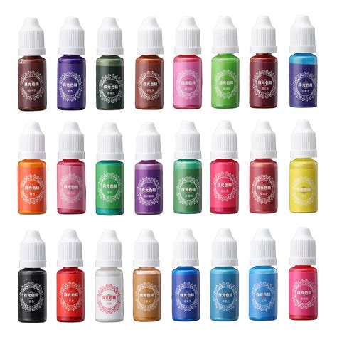 10 ml perłowy błyszczący pigment 24 kolory uv Żywica Żywica epoksydowa ...