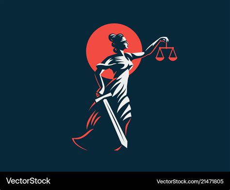 Goddess themis with a sword Royalty Free Vector Image