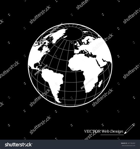 Globe Icon Vector Map Continents World Stock Vector (Royalty Free ...