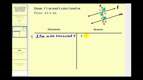 Proof: Alternate Interior Angles Are Congruent - YouTube