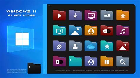 Icons Windows 11-style color folders download on VSThemes.org