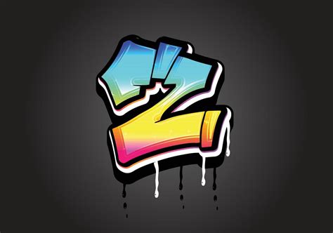 Z letter 3D Graffiti Dripping alphabet font vector 7166069 Vector Art ...