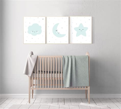 Gender neutral nursery decor, nursery wall art stars, gender neutral ...