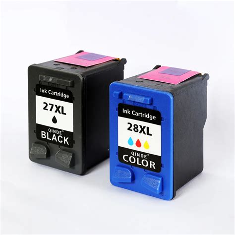 Qinde For HP 27 28 XL Refilled Ink Cartridge Replacement 27XL 28XL for ...