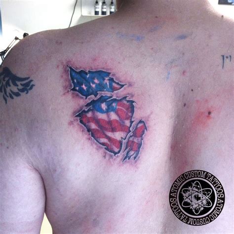 stars and stripes tattoo By Tom Maassen @atomiccustomtattoos Atomic ...