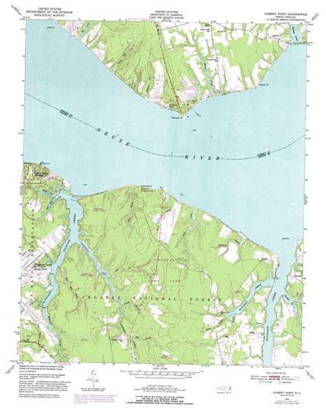 Cherry Point topographic map, NC - USGS Topo Quad 34076h7