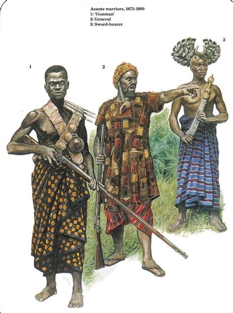 illustration of three african warriors of the Ashanti Kingdom African ...