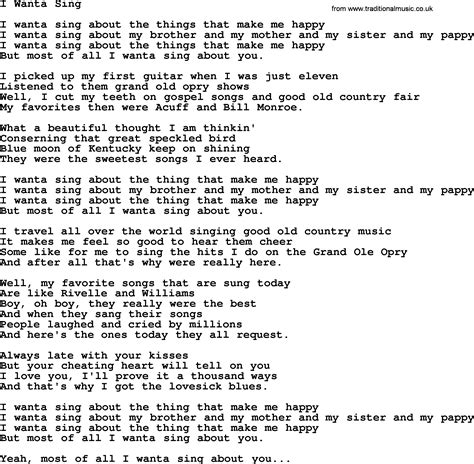 I Wanta Sing by George Jones - Counrty song lyrics