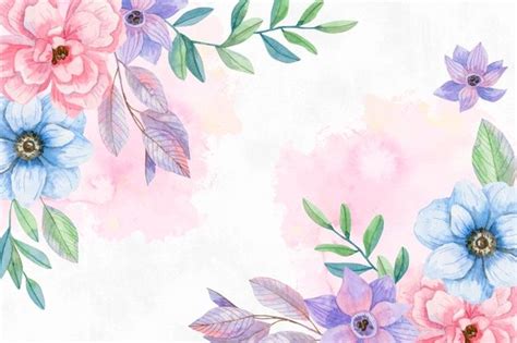 Download Watercolor Flowers Background In Pastel Colors for free ...