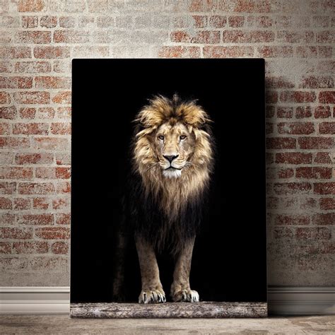 Glorious Lion Canvas Set African Lion Canvas Print Interior | Etsy ...