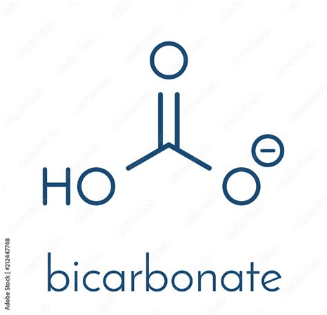 Bicarbonate anion, chemical structure. Common salts include sodium ...