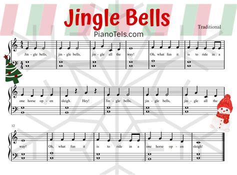 Jingle Bells Free Easy Piano Sheet Music (Digital Print ...