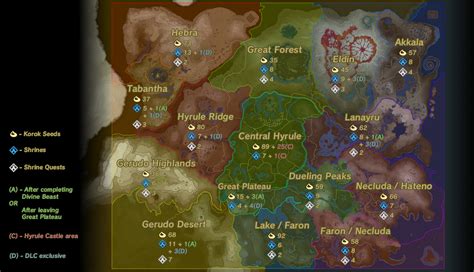 SHRINES & KOROKS per region without showing their location : r/Breath ...