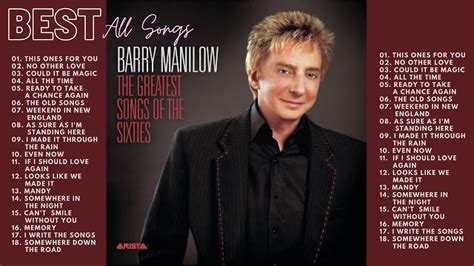 Barry Manilow Complete All Best Songs Ever 70's 80's 90's 💽 Playlist ...