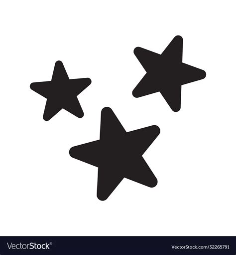 Stars Thin Line Three Stars Vector Illustration Isolated On Christmas ...